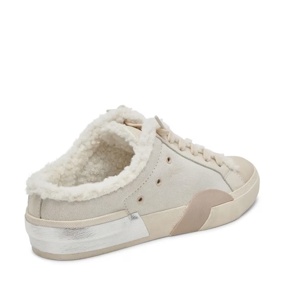 NWT Dolce Vita Zantel Leather with Shearling Fur Slip-On Sneaker Size 8.5 - Picture 1 of 7